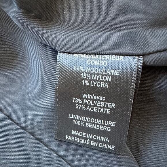 L.A.M.B Gwen Stefani Jacquard Lapel Wool Cropped Blazer Jacket Black Grey Size 4 - Picture 7 of 9